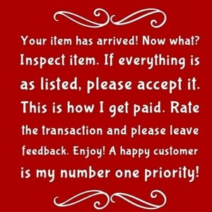 If You Are Happy With Your Item, Please Leave Feedback! ⭐️⭐️⭐️⭐️⭐️